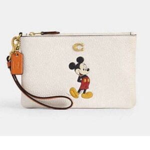Coach X Disney Mickey Wristlet In Regenerative Leather NWT